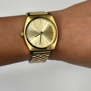Nixon Minimal The Time Teller Gold Tone 100M Stainless Quartz Watch